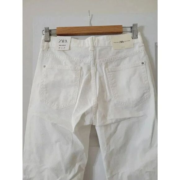 Zara relaxed distressed jean 32, USA 0 NWT - Picture 5 of 6